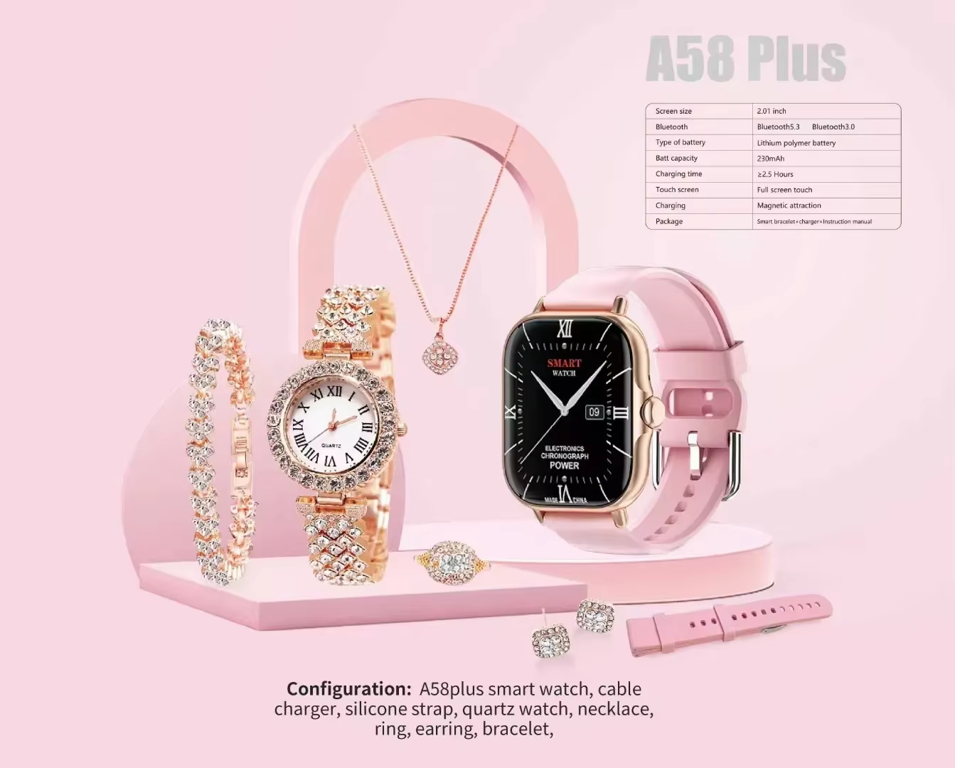 A58 Plus 6 in 1 - Smartwatch For Women