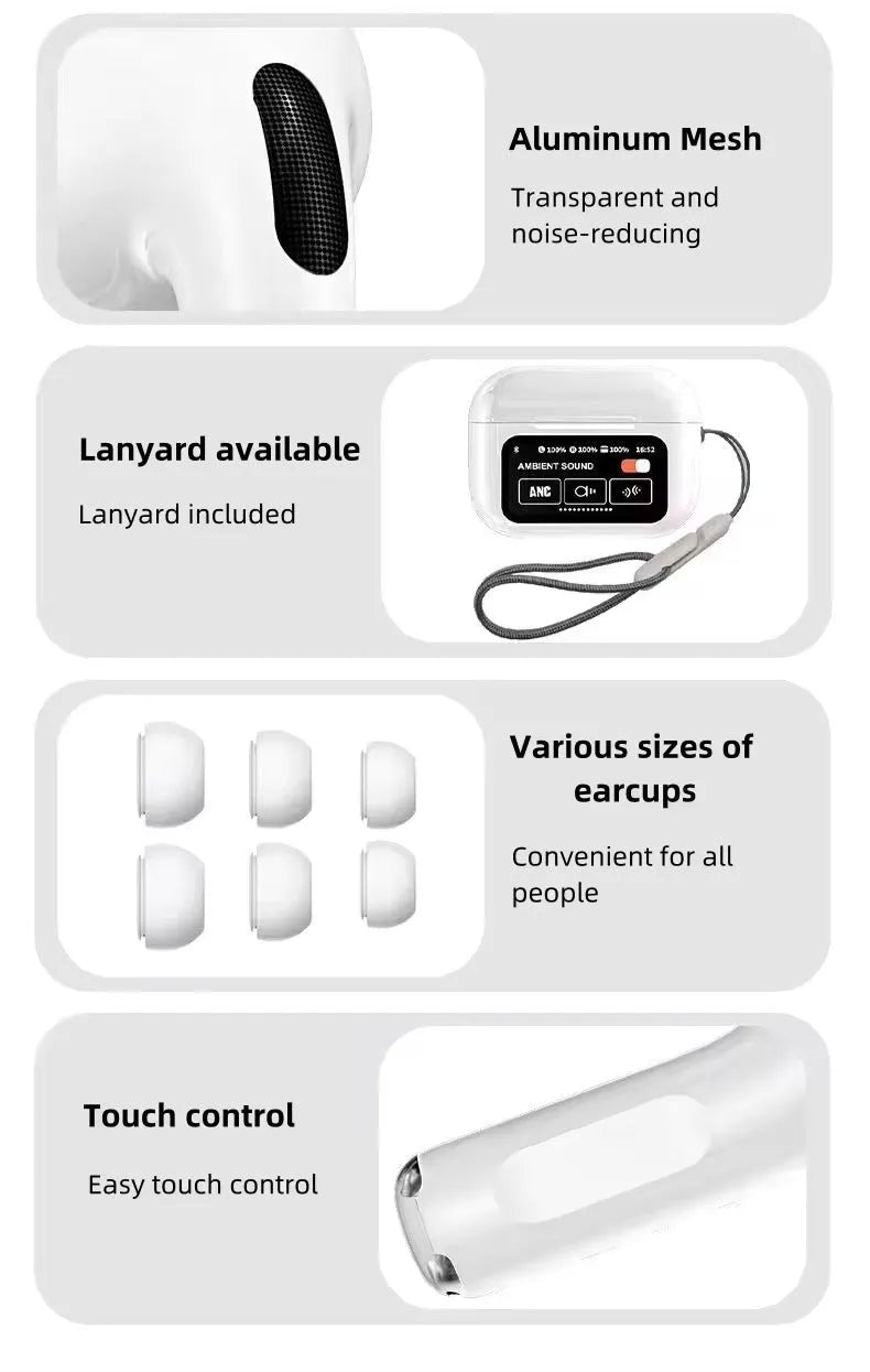 Screen Airpods A9 Pro LCD Earbuds